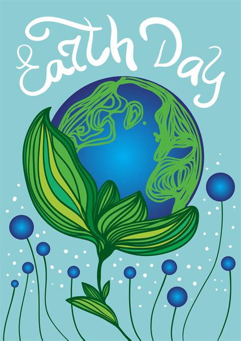 Earth Day poster. Nature protection concept. World Environment day. Planet earth in the form of ...