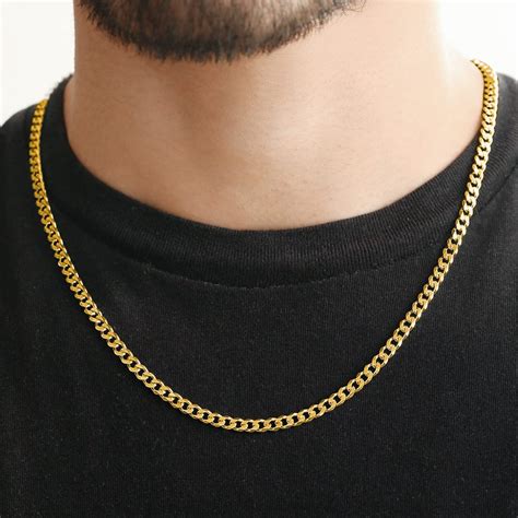 Symbol of Brotherhood Gold-Plated 925 Sterling Silver Men's Curb Chain ...