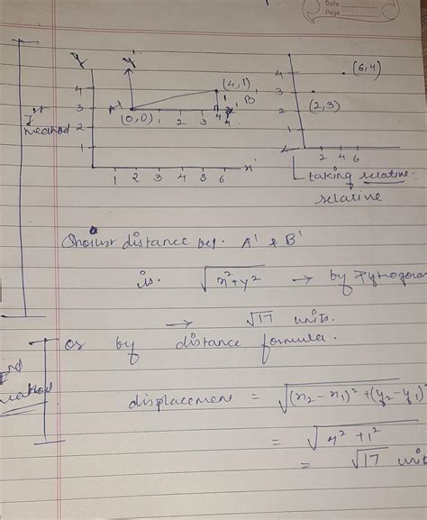 A particle moves from A(2,3) to the point B(6,4) in XY plane in time ...