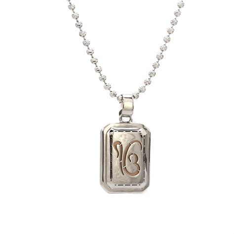 Jewelove™ Pendants Platinum Rose Gold Sikh Pendant JL PT Ik Onkar