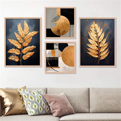walllane -Modern Art Leaf Painting For Living Room Bedroom Office ...