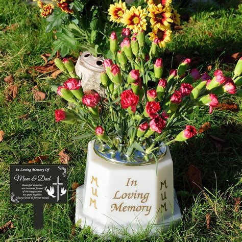 Buy Cross Grave Markers Memorial Remembrance Plaque Stake Waterproof ...