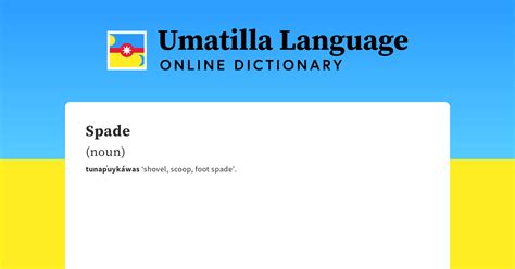 Spade – Umatilla Language Online Dictionary