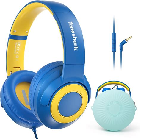 Amazon.com: TONOSHARK Kids Wired Headphones with Microphone, Volume ...