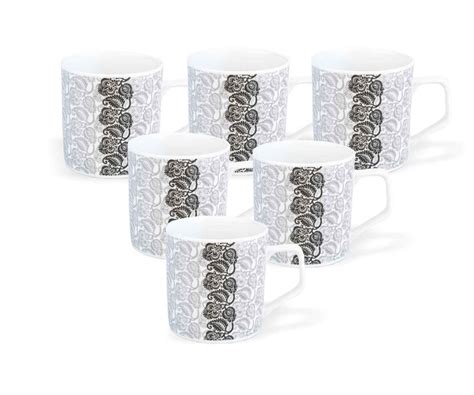 Buy Jcpl Bone China Director Hilton 330 Coffee Mug Set, 200Ml, Set of 6 ...