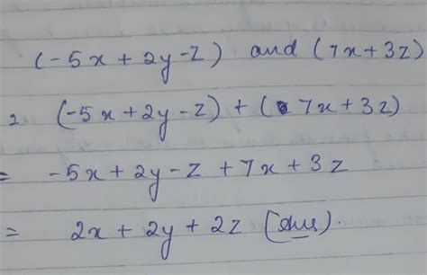 Should be added to 2x-7y+3z² to get 5x - Brainly.in
