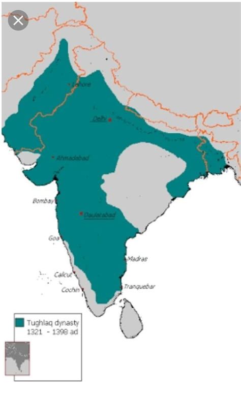 Show the outline map of India and show the expand of Alauddin khalji's ...