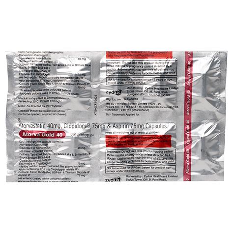 Atorva Gold 40 Capsule | Uses, Side Effects, Price | Apollo Pharmacy