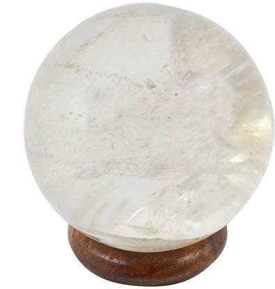 CRYSTU Clear Quartz Ball / Sphere Crystal Ball Decorative Showpiece - 4 ...