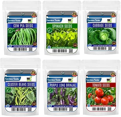 Sansar Green® Combo Pack of 6 Varieties (Tomato, Cabbage, Spinach ...