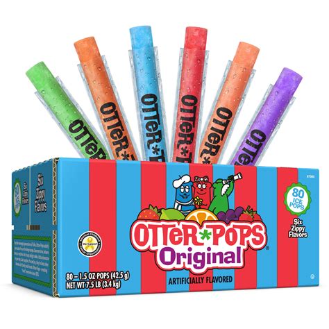 Otter Pops Original Assorted Fruit Ice Pops, Gluten Free Frozen Snack ...