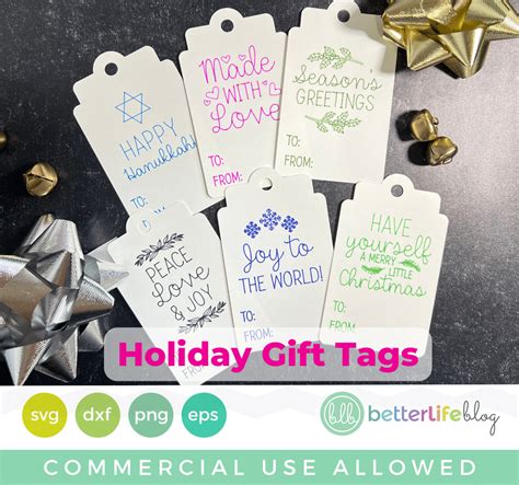 Gift Tags SVG Cut File - Better Life Blog