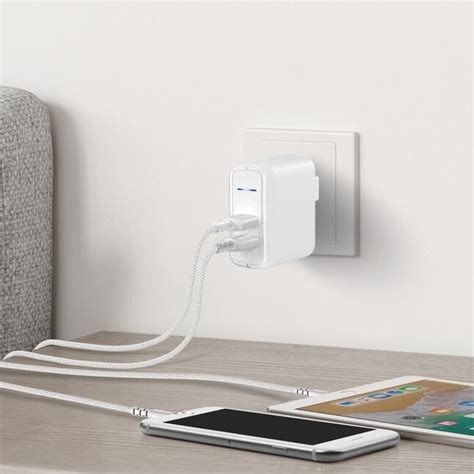 Anker Dual USB Wall Outlet Charger with PowerIQ Technology, White, 2.4A ...