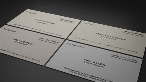 American Psycho Business Card Template 的图像结果