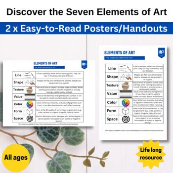 Discover the Seven Elements of Art: 2 x Easy-to-Read Poster/Handout