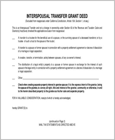 FREE 13+ Deed Transfer Form Samples, PDF, MS Word, Google Docs, Excel