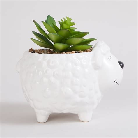 Buy Garnet Elsa Artificial Succulent in Ceramic Sheep Pot from Home ...