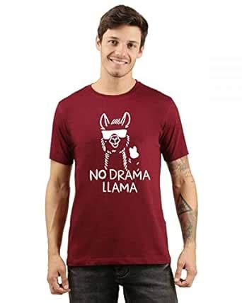 Buy Men's Round Neck Half Sleeves Regular Fit Cotton Tshirt Maroon L at ...