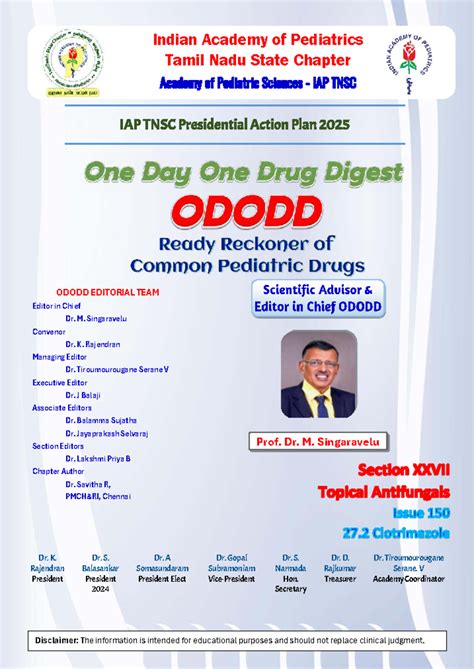 IAP TNSC Presidential Action Plan 2025: Clotrimazole Pharmacology ...