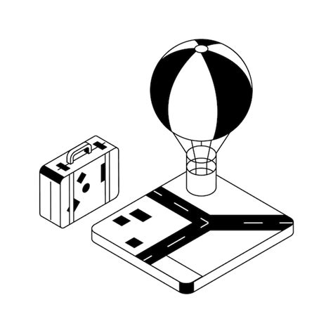 Check out this air travel isometric outline icon | Premium Vector