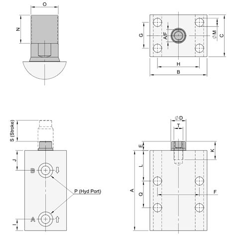 Block cylinder - External ports