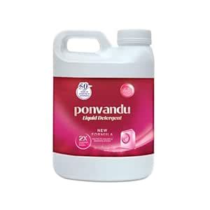 Ponvandu Detergent Liquid Detergent, 5Ltr, For Top/Front Load Machines ...