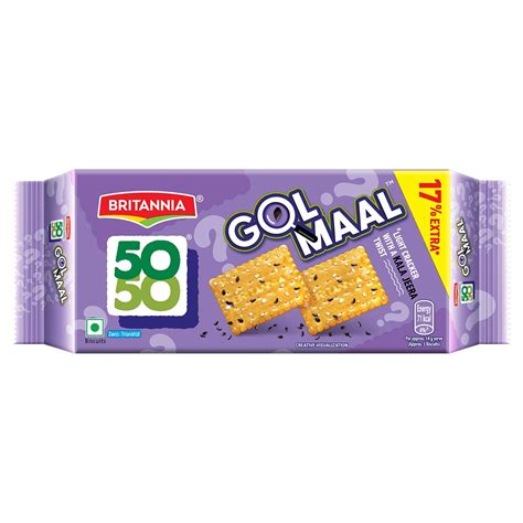 Britannia 50-50 Golmaal Light Crackers with Kaala Jeera Biscuits, 200g ...