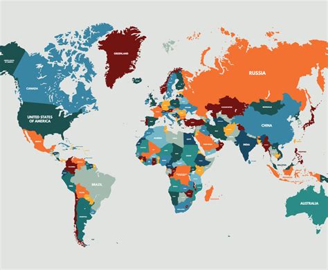 Colored World Map with Names 的图像结果