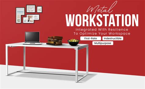 DG DEXAGLOBAL Steel Metal Meeting Table Rectangular (6 x 3 Foot TOP ...