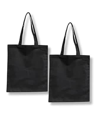 Buy PURELIN Large Black Canvas Tote Bag | 36cm x 40cm | 100% Organic ...