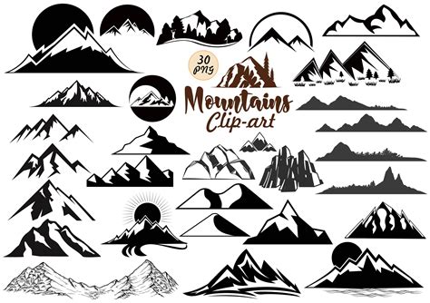 Mountain Svg Bundle Mountain Silhouette Mountain Clipart - Etsy