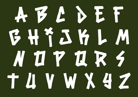 Alphabet Simple Graffiti Cartoon vector Illustration 10525944 Vector ...