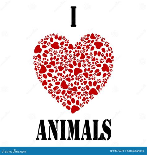 I love animals stock vector. Illustration of happy, heart - 50776373