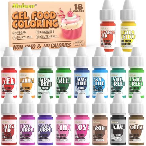 Amazon.com : Gel Food Coloring - 18 Color Food Grade Rainbow Fondant ...