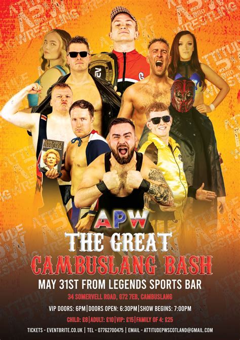 APW: THE GREAT CAMBUSLANG BASH!! LIVE FAMILY WRESTLING COMES TO LEGENDS ...