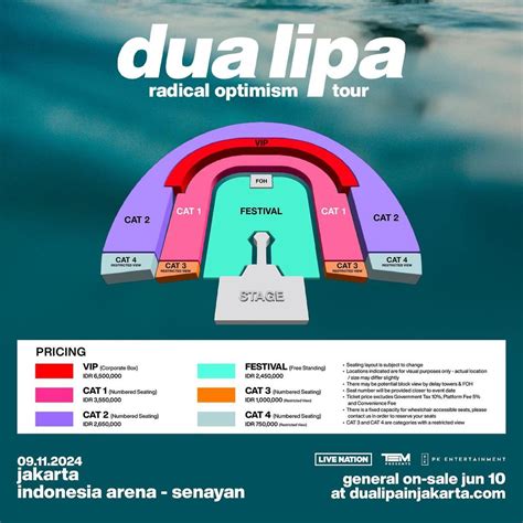 Daftar Harga Tiket Konser Dua Lipa Jakarta 2024
