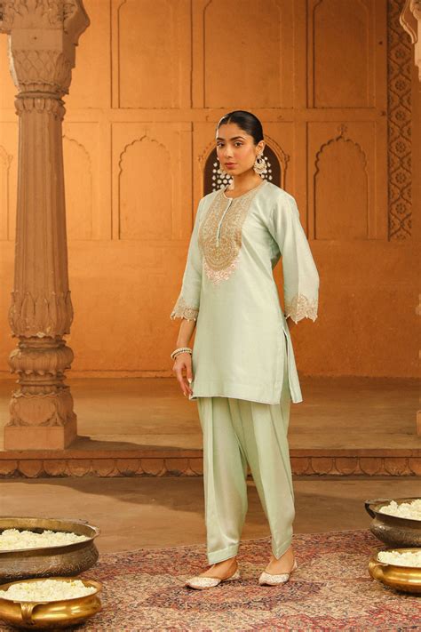 Arisa - Misty Green Kurta with Salwar