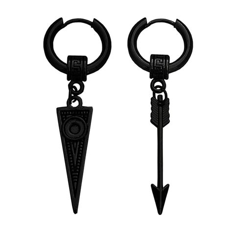 Buy M Men Style Hollow-Out Triangle Rock Huggie Ear Studs With ...