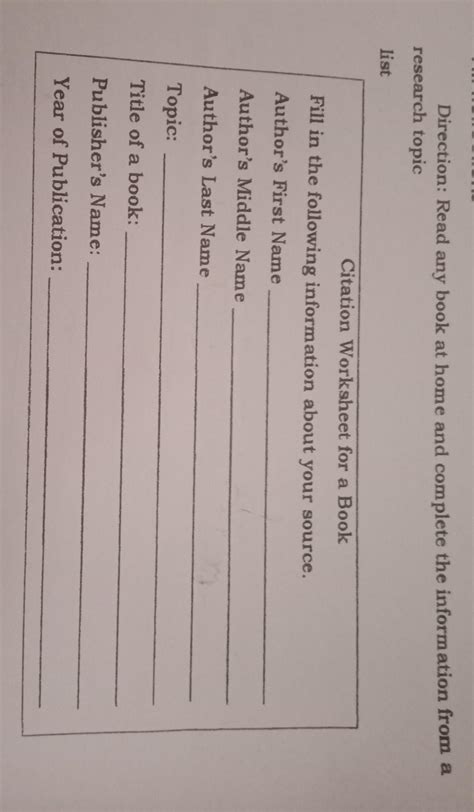 VII. Reflections Direction: Read any book at home and complete the ...