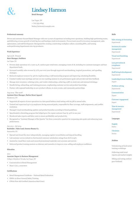 Retail Resume Examples 的图像结果