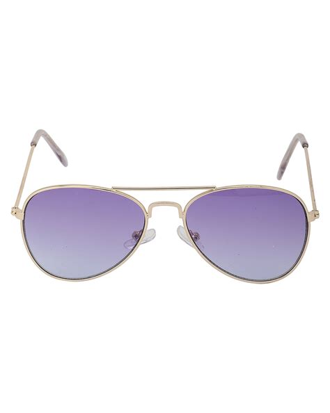 Carlton London Purple Lens & Gold-Toned Aviator Sunglasses For Boy ...