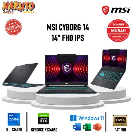 Jual MSI Cyborg 14 RTX4060 8GB I7 13620H 16GB 512GB Windows 11 + OHS 14 ...