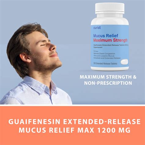 Curist Mucus Relief Guaifenesin Tablets 1200mg 150ct - OTC Cough Relief ...