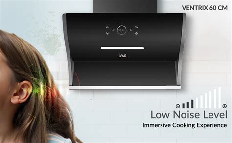 IVAS Ventrix 60 cm Inclined Chimney | 1350 m3/hr suction | Stylish 'S ...