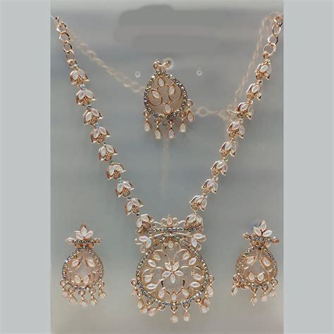 Tip Top Jewellers Rose Gold Plated Stone Necklace Set – JewelEMarket