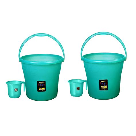 Rishta Frosty Plastic 20 Liter Bathroom Bucket 1.5 Liter Bath Mug ...