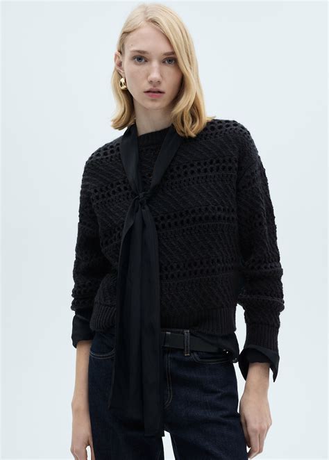 Openwork knit sweater - Women | MANGO Sweden