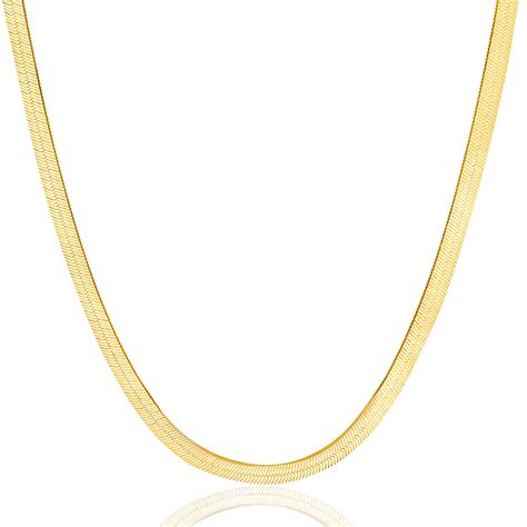 14K Gold Grand Herringbone Necklace – Baby Gold