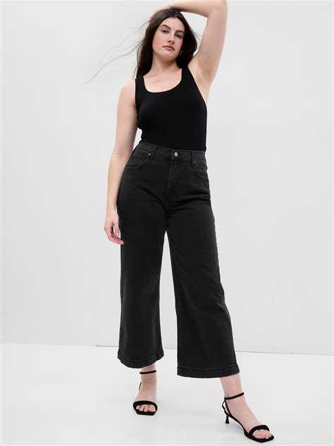 High Rise Stride Wide-Leg Ankle Jeans | Gap