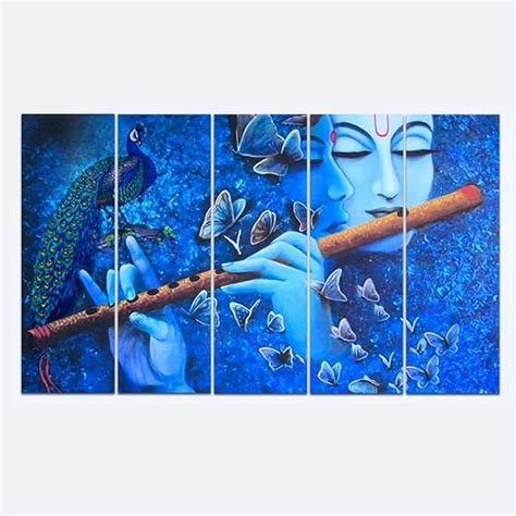 Eurotex Beautiful Radha Krishna with flute Big Size Wall Painting for